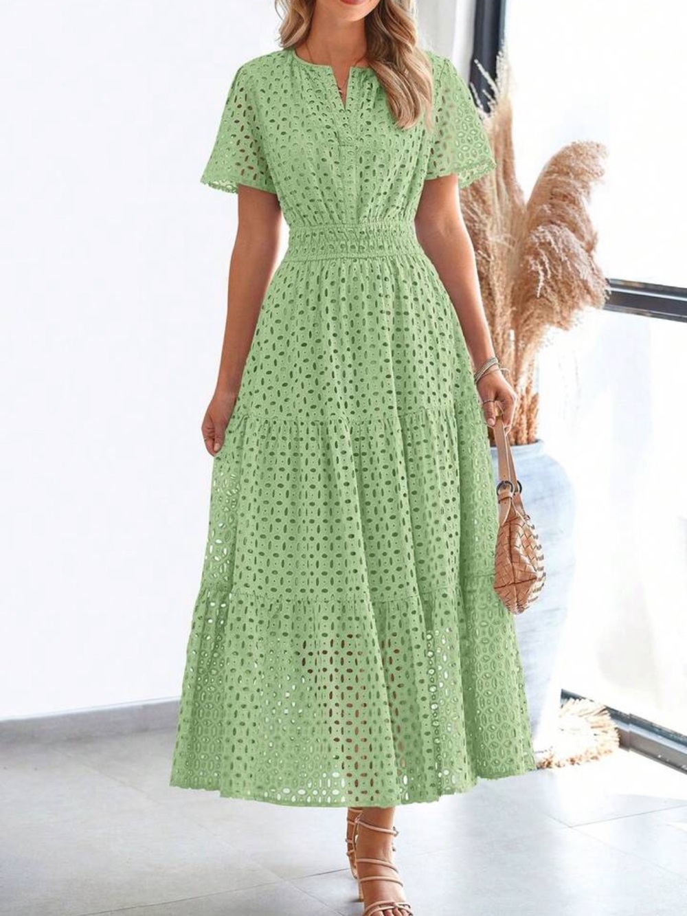 Elegant green lace dress
